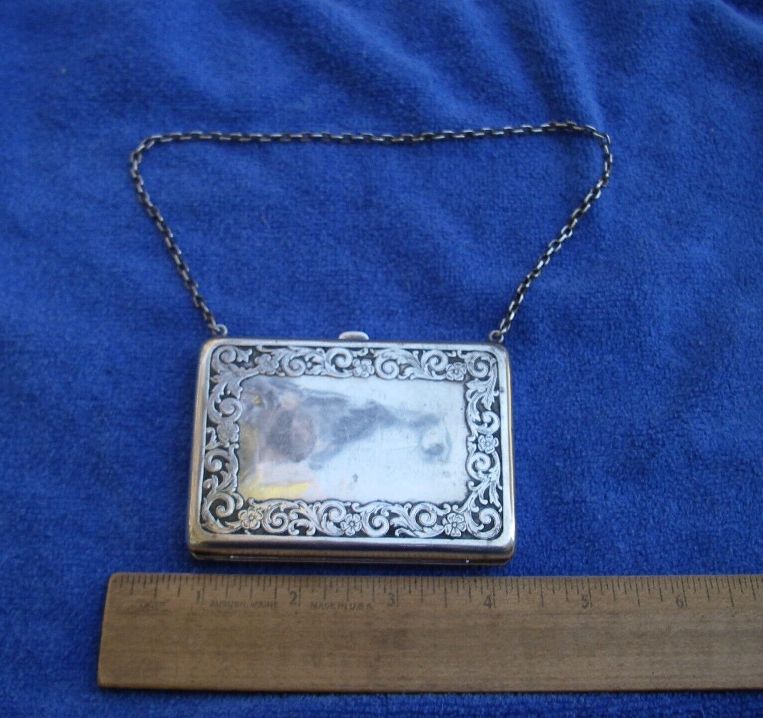 Nice Victorian Sterling Ladies Wristlet Purse / Card Case-original Interior-
